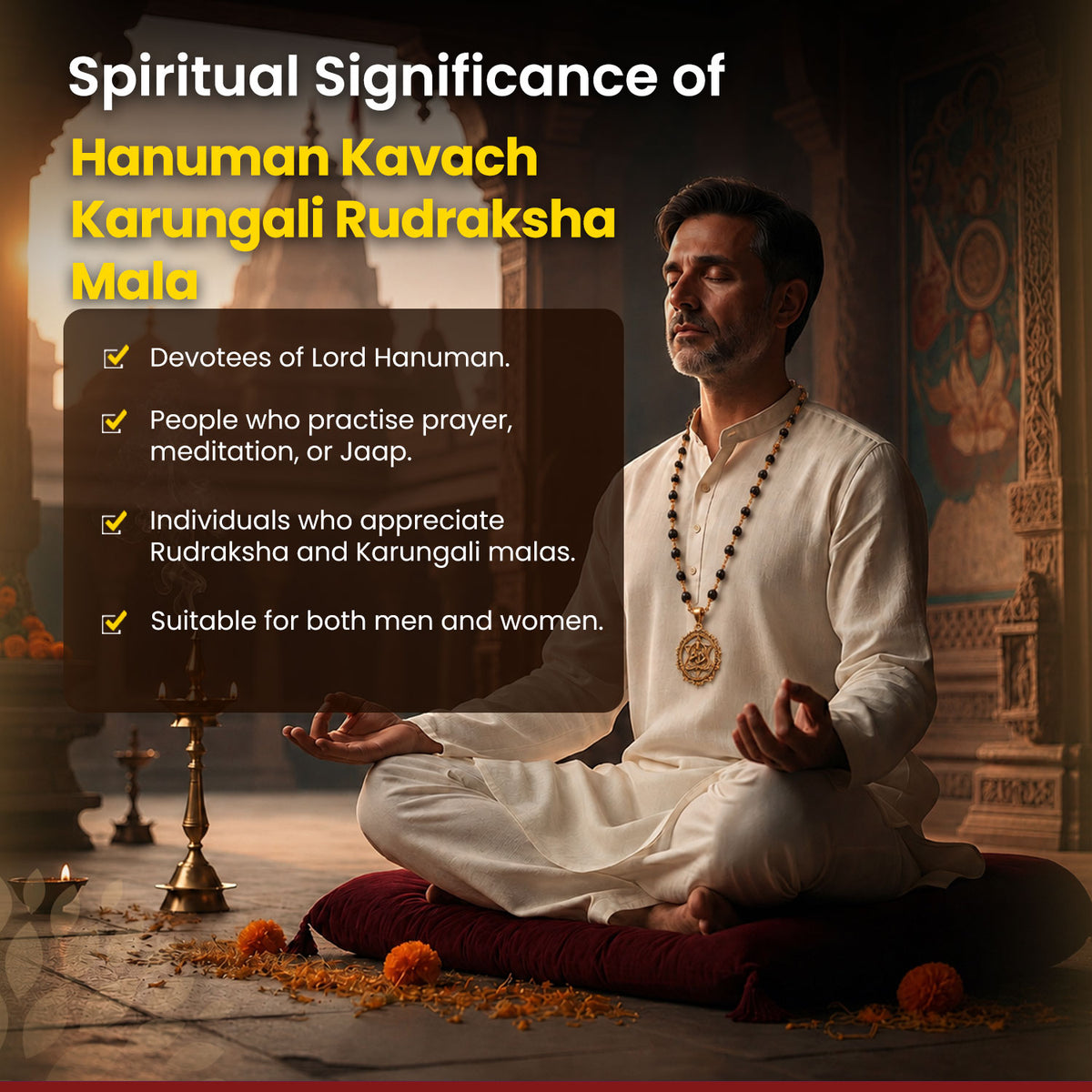 Hanuman Kavach Karungali Rudraksha Mala