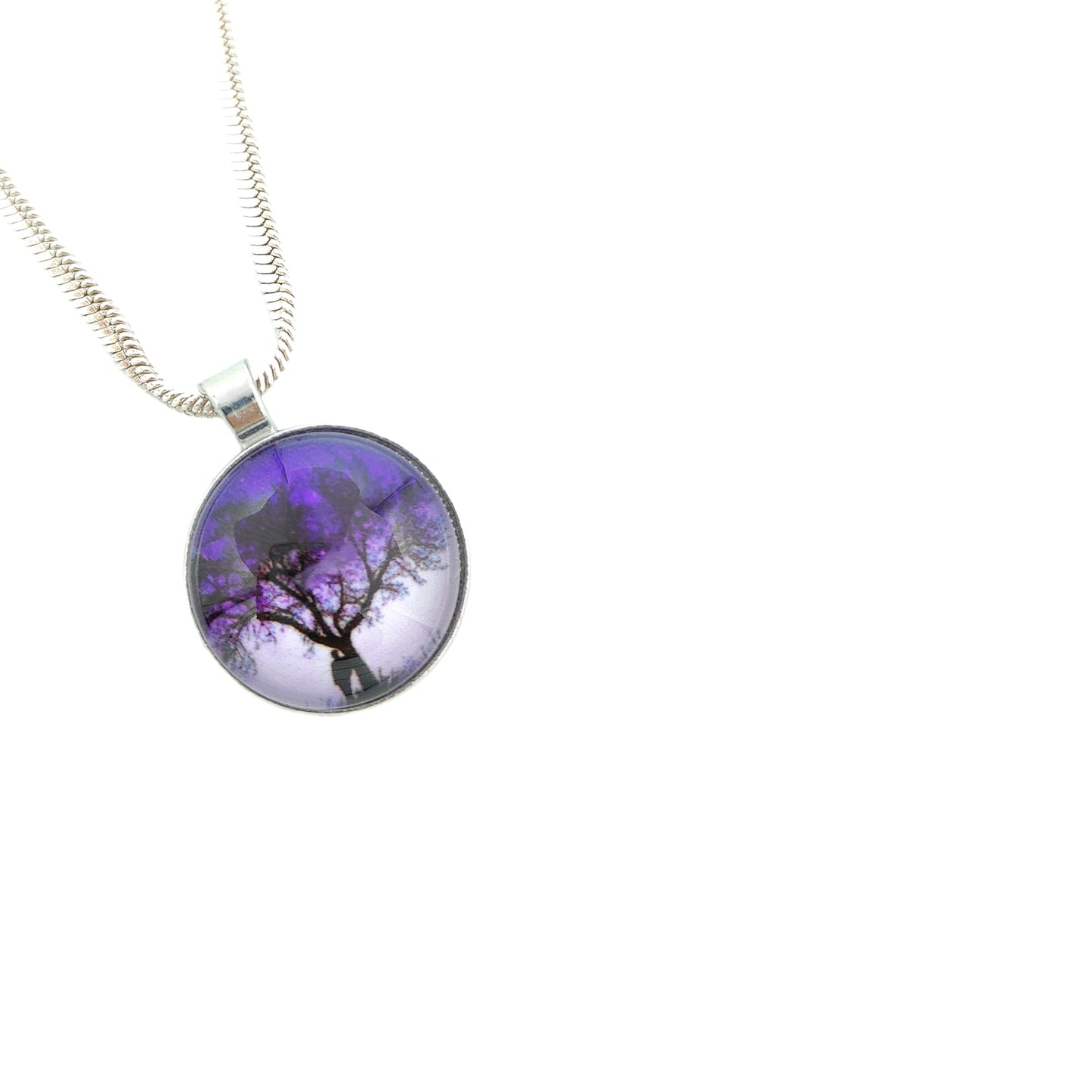 Purple Crystal Tree Pendant