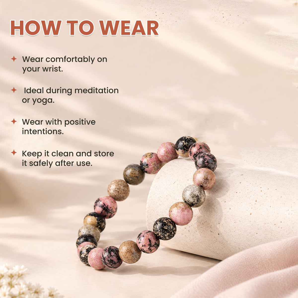 Rhodonite New Crystal Bracelet