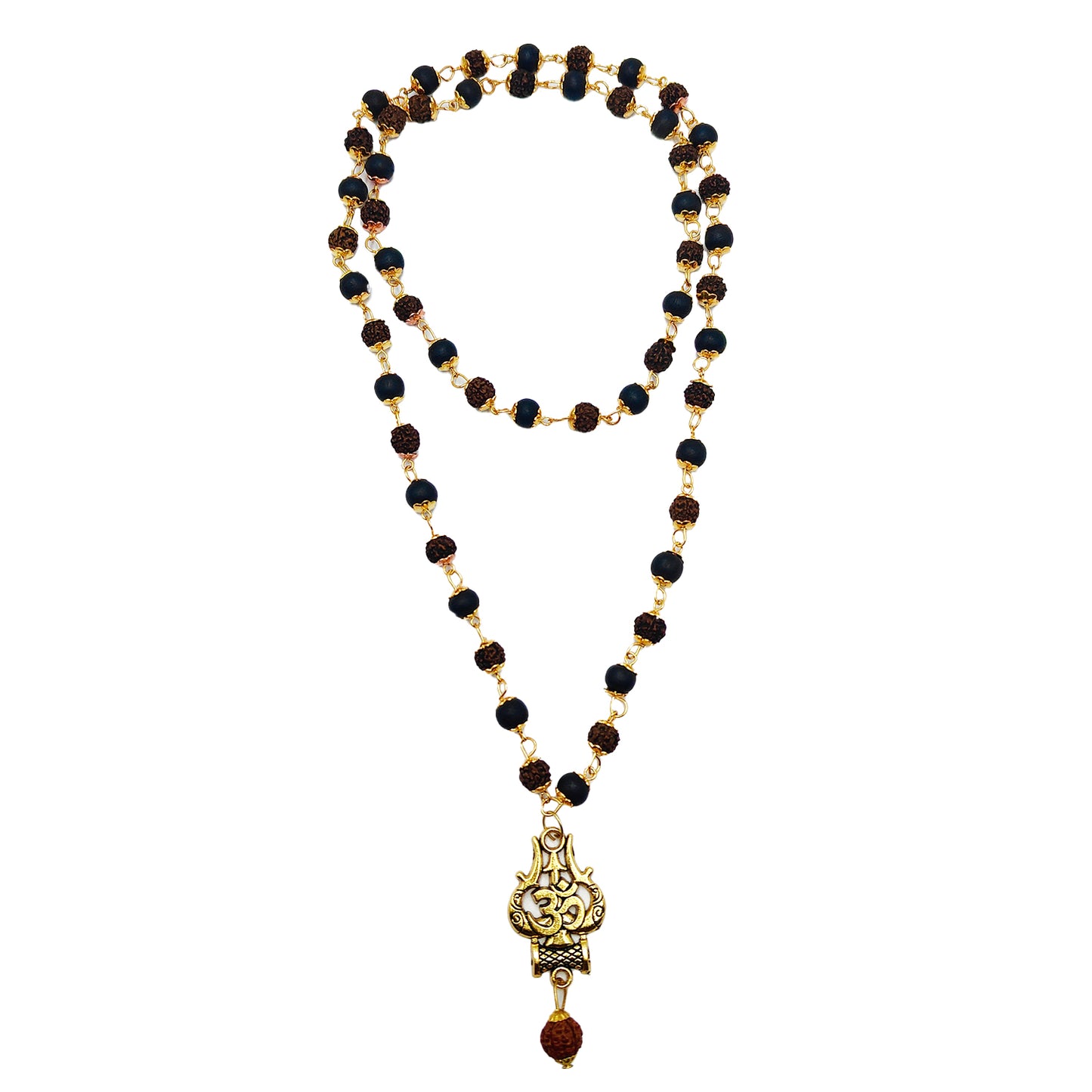 Rudraksha Karungali Mala with Trishul Pendant