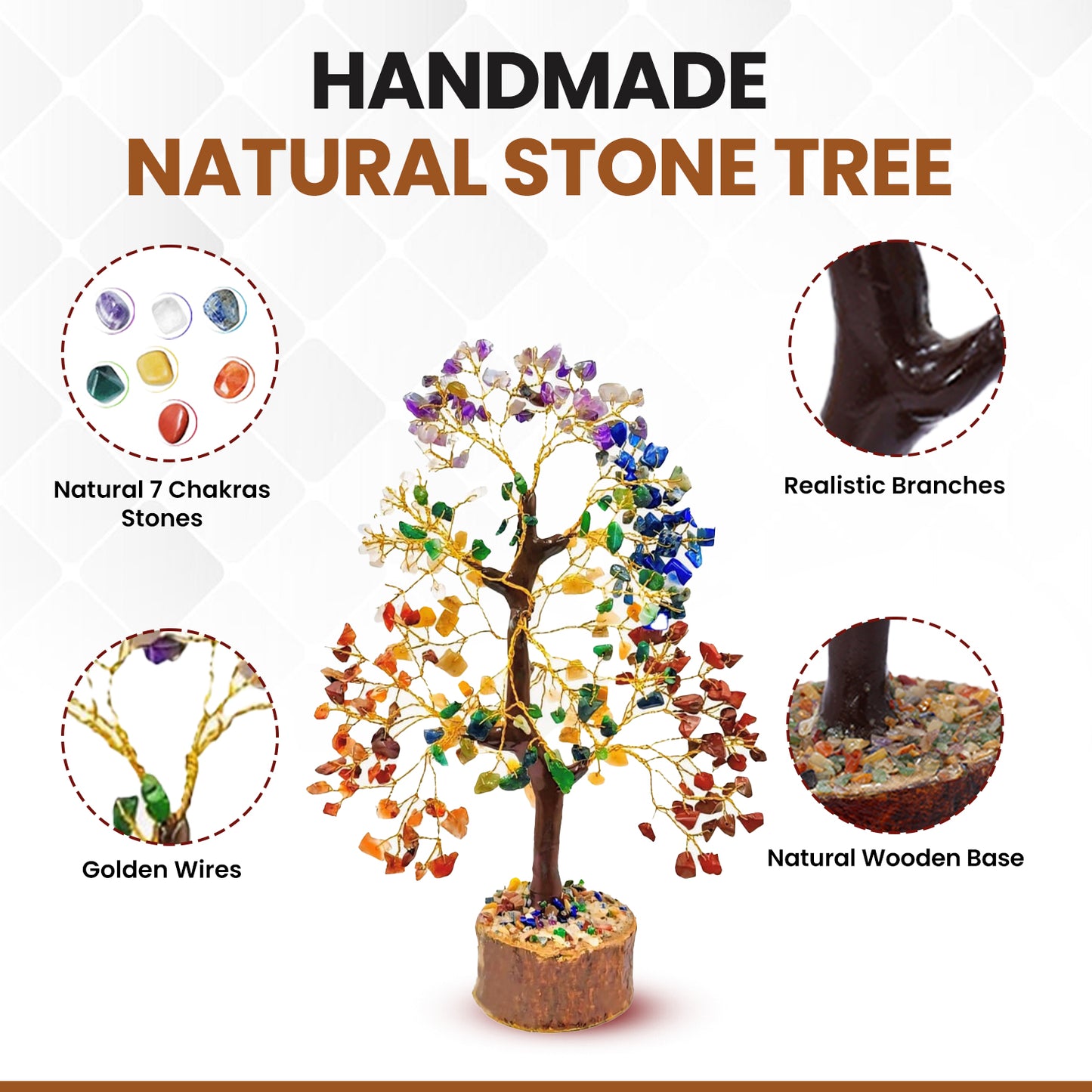 7 Chakra Tree (200-Beads) – Bring Positive Energy, Wealth & Balance in Your Home