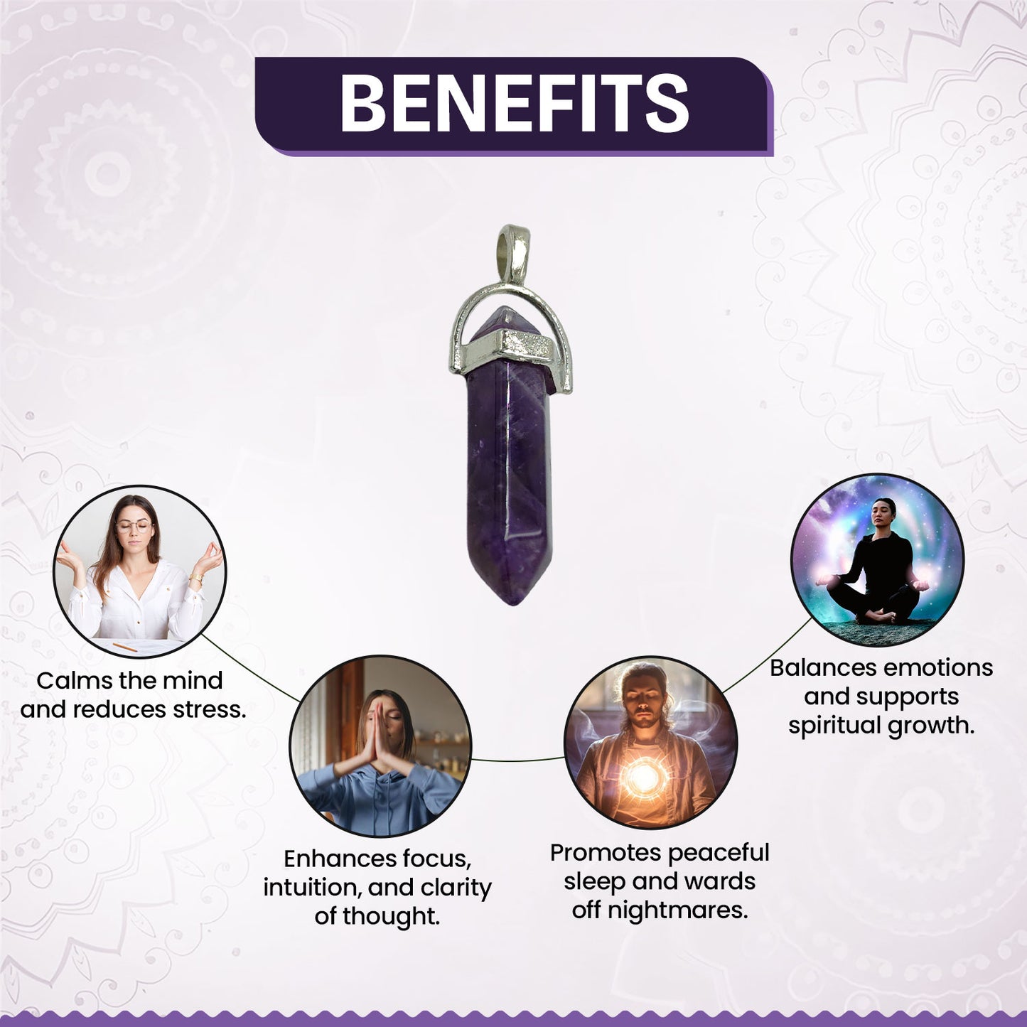 Amethyst Healing Pendant