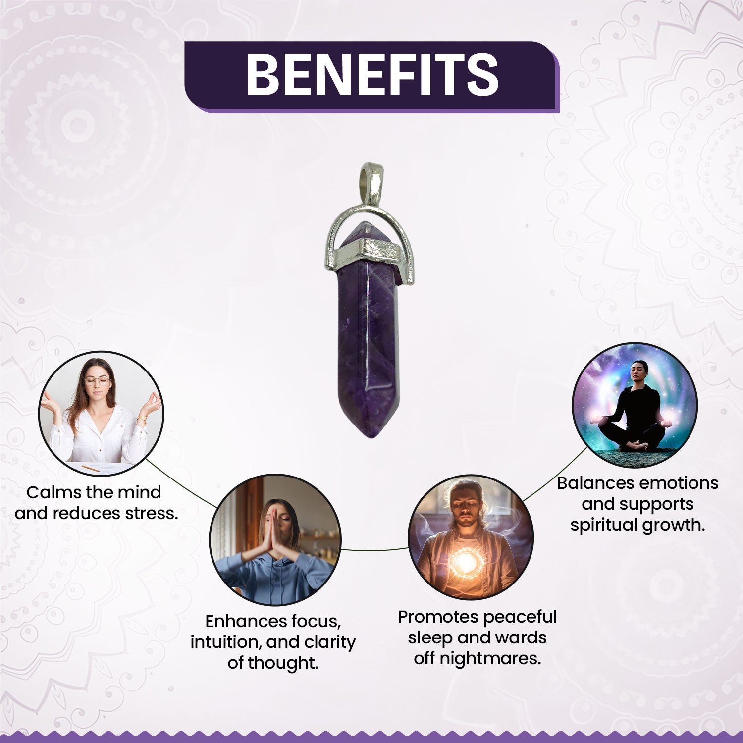 Amethyst Healing Pendant