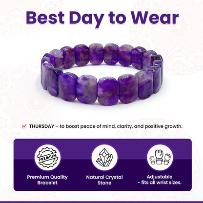 Amethyst Flat Shape Bracelet