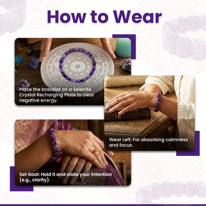 Amethyst Flat Shape Bracelet