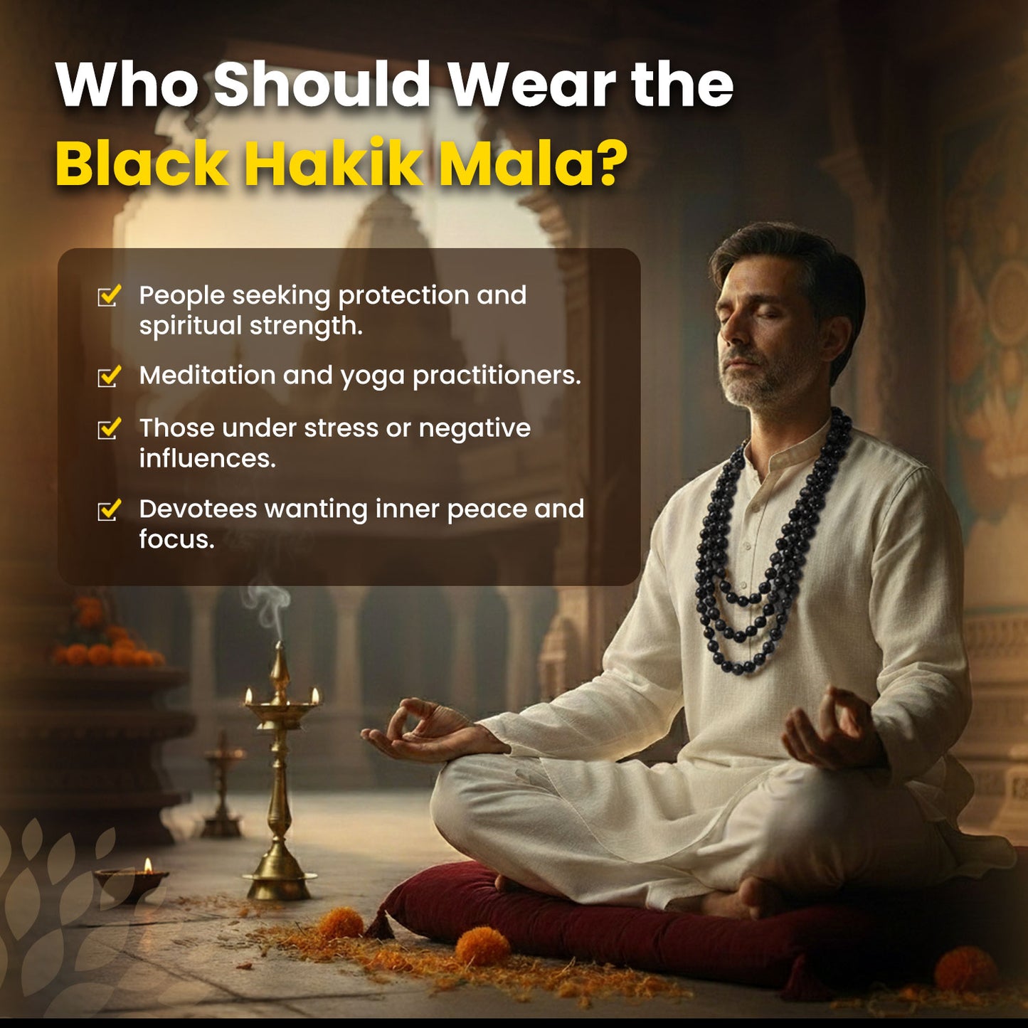 Black Hakik Mala (108 Beads)