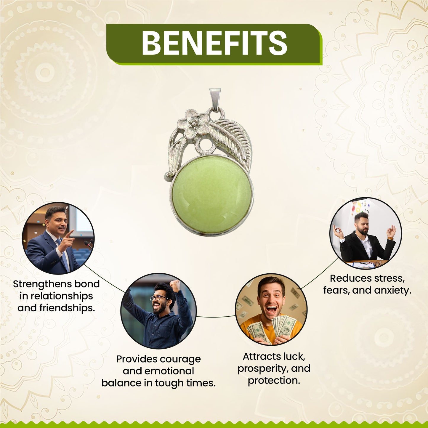 Bowenite Stone Pendant