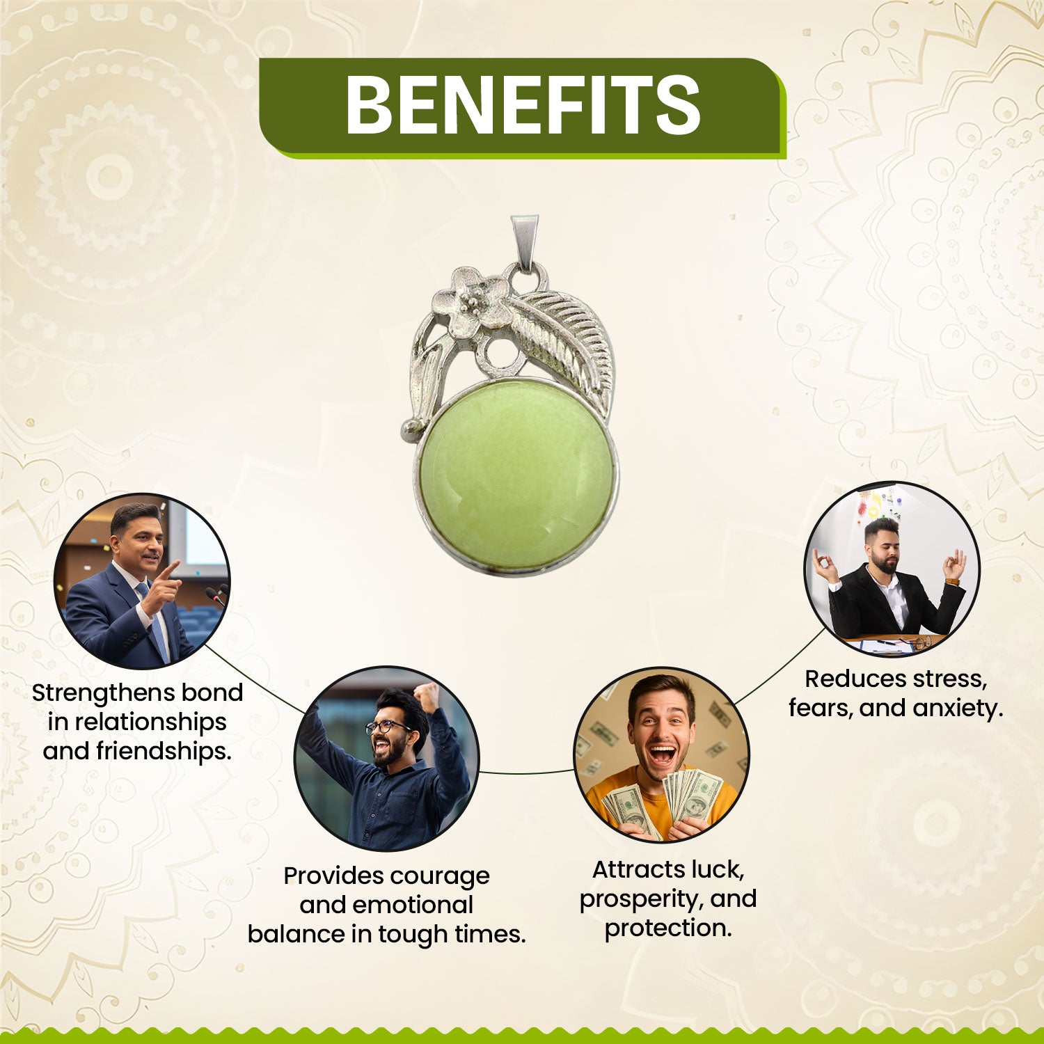 Bowenite Stone Pendant