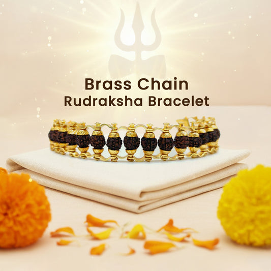 Brass Chain Rudraksha Bracelet