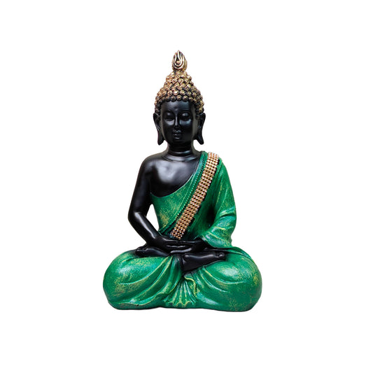 Green Meditating Lord Buddha Idol
