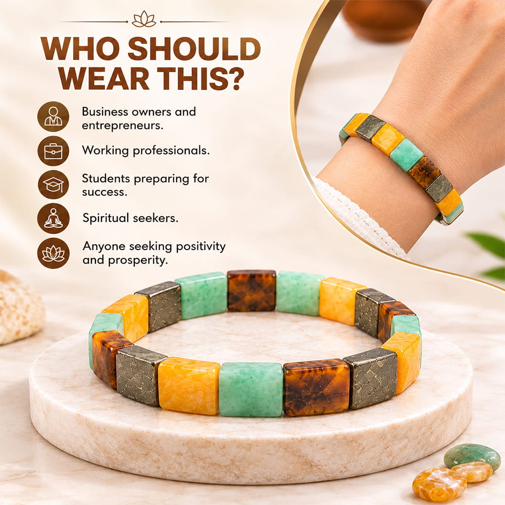 Dhanyog Square Diamond Cut Crystal Bracelet