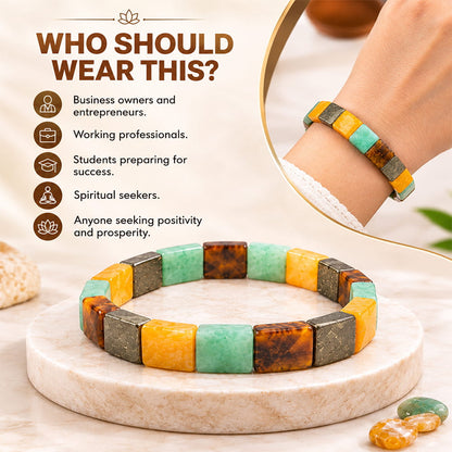 Dhanyog Square Diamond Cut Crystal Bracelet
