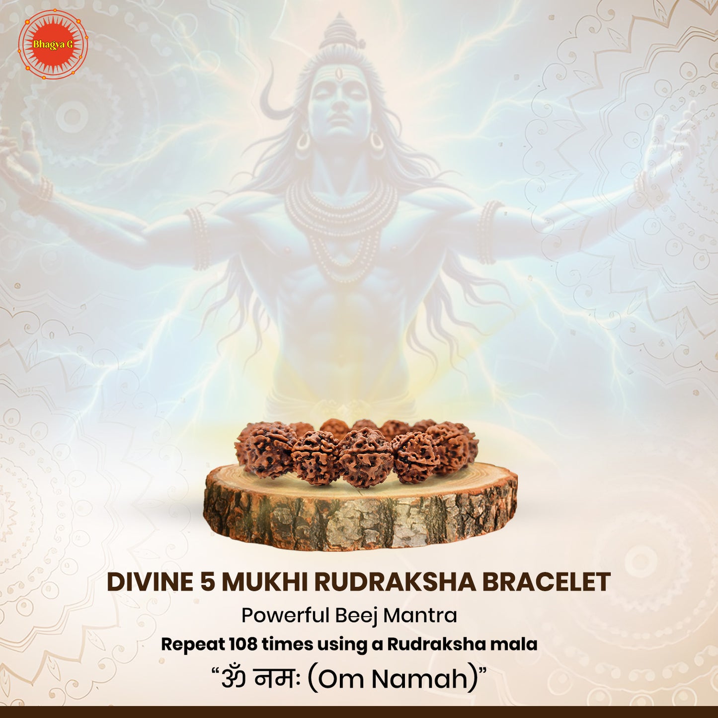 Divine 5 Mukhi Rudraksha Bracelet – The Powerful Energy of Lord Shiva (Nepali, Lab Certified)