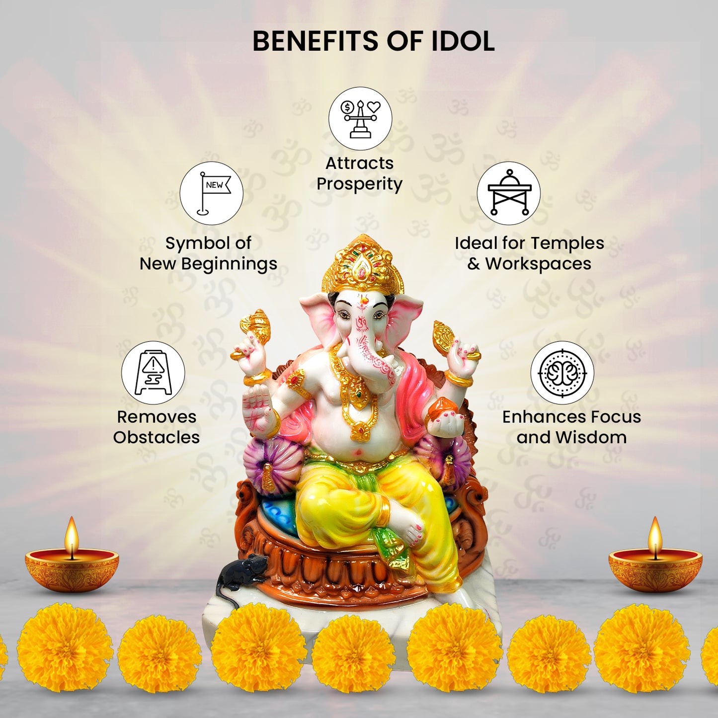Divine Gaddi Ganesh Idol