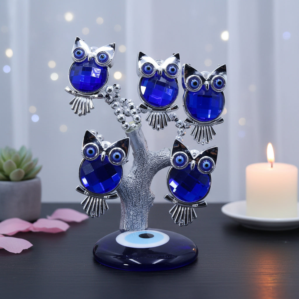 Five Owl Evil Eye Tree