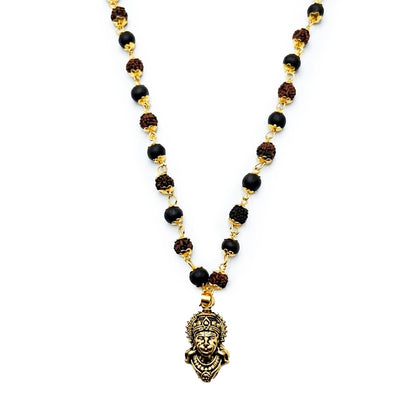 Gold Plated Bajrangbali Karungali Rudraksha Necklace