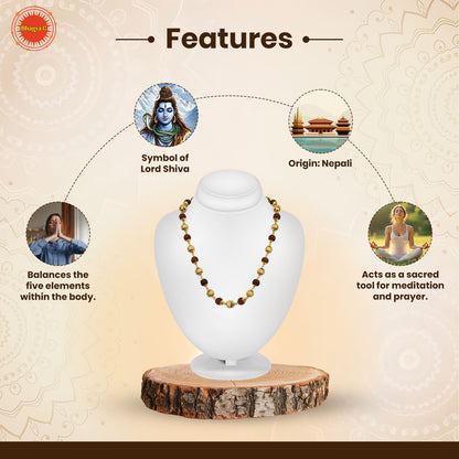 Gold Plated Rudraksha Mala For Women
