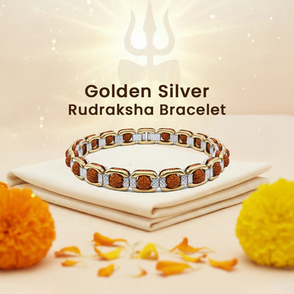 Golden Silver Rudraksha Bracelet