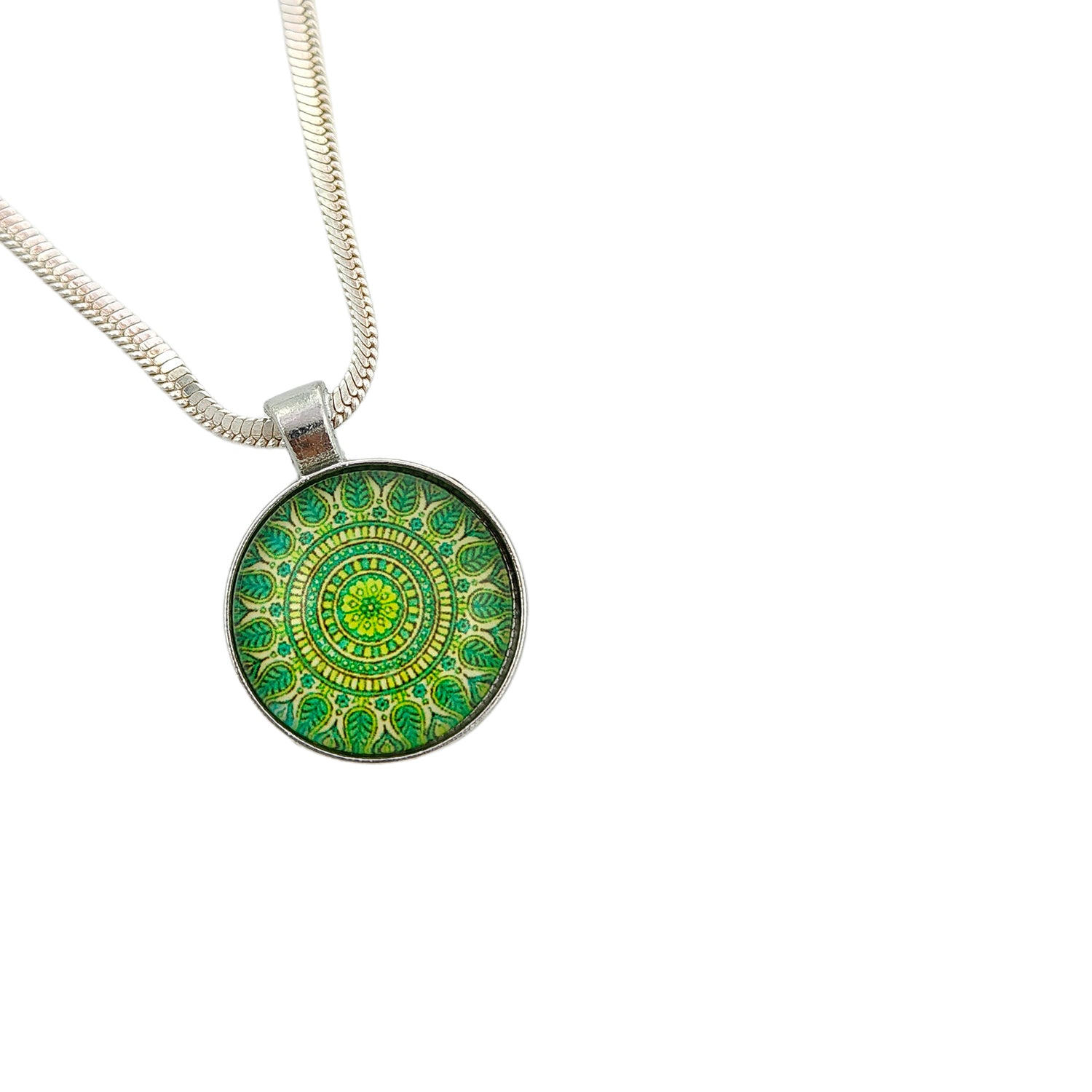 Green Healing Mandala Pendant