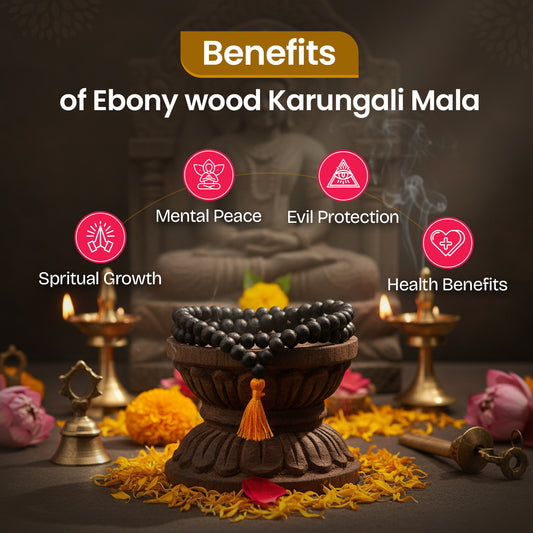 Original Karungali Mala (108 Beads), Govt. Certified Ebony Wood