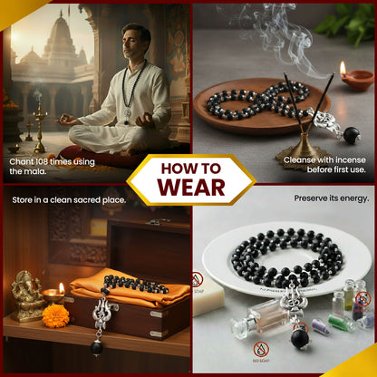 Karungali Shiva Om Mala – Protection, Peace & Positive Energy Bracelet