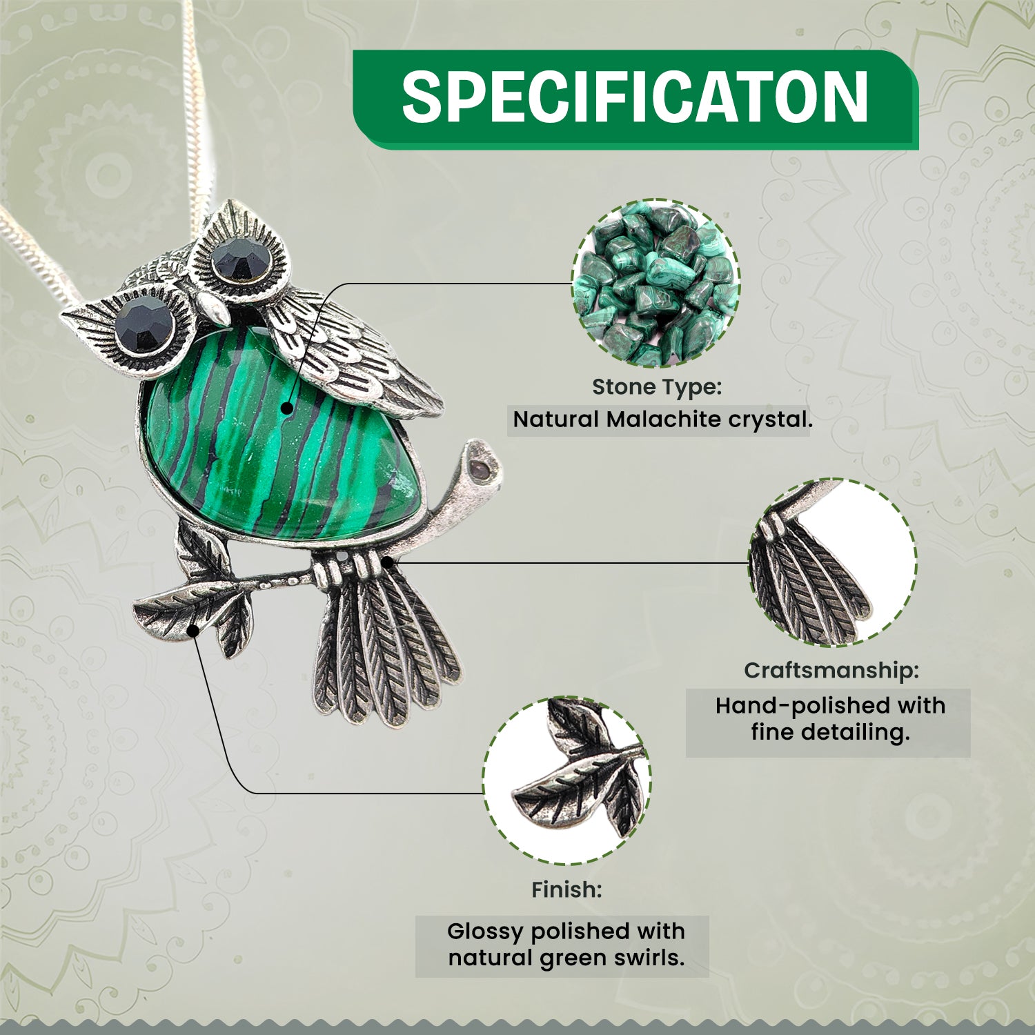 Original Malachite Pendant BhagyaG