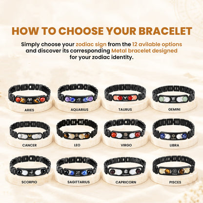 Metal Zodiac Bracelet Collection with 12 Constellation Signs