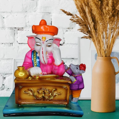 Divine Munshi Ganesh Idol -Marble Dust