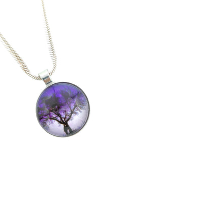 Purple Crystal Tree Pendant