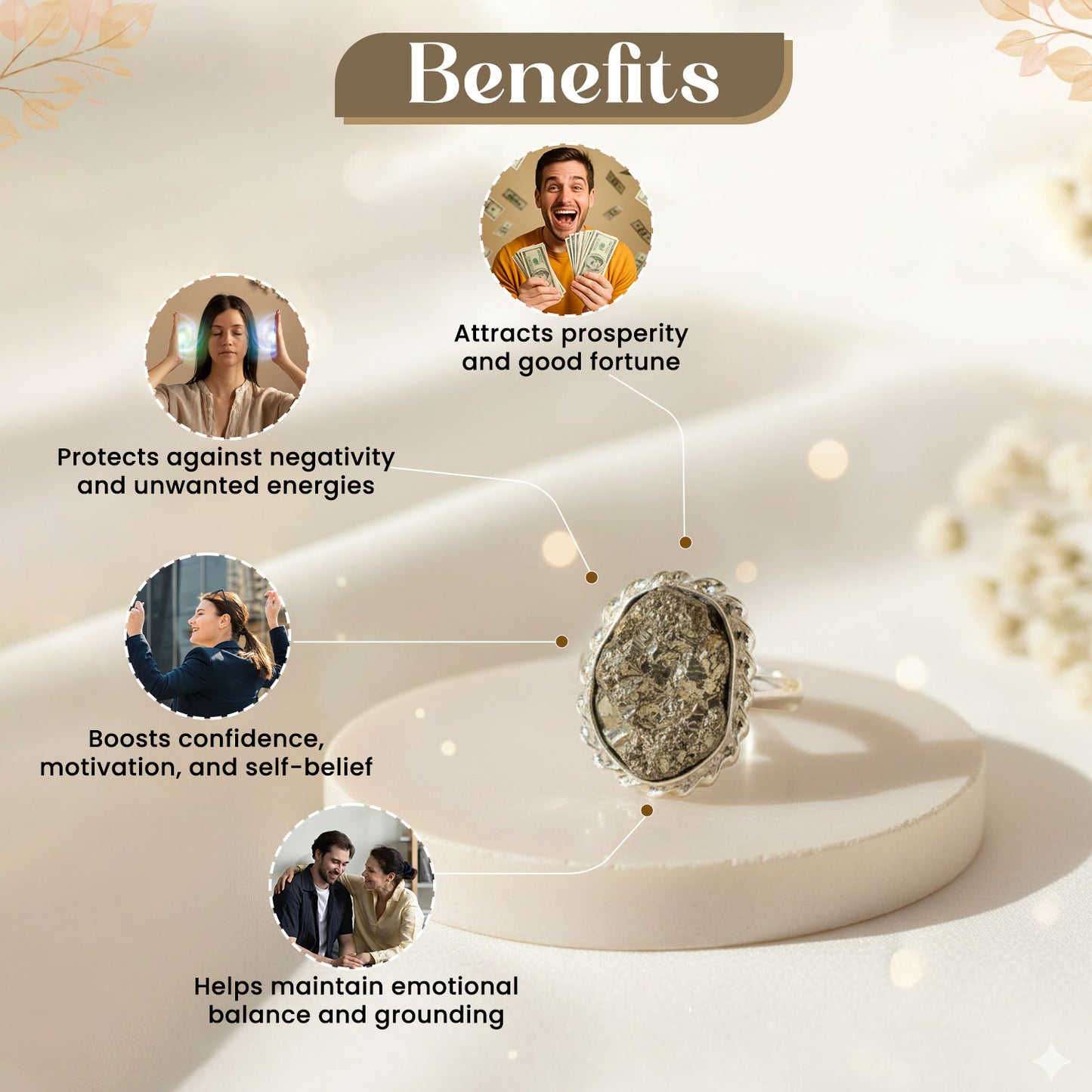 Pyrite Ring for Wealth