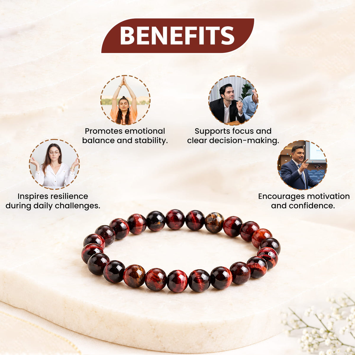 Red Tiger Eye Crystal Bracelet