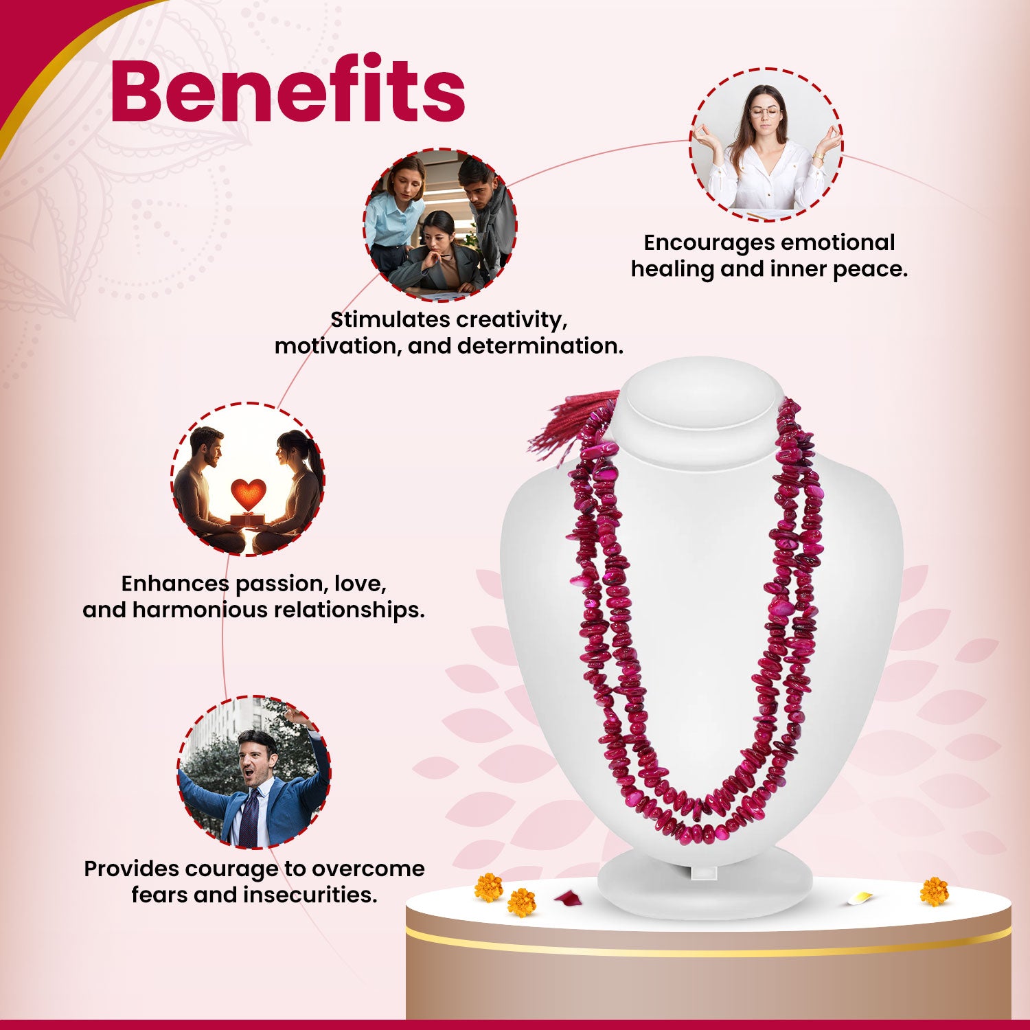 Original Rhodolite Garnet Chips Mala