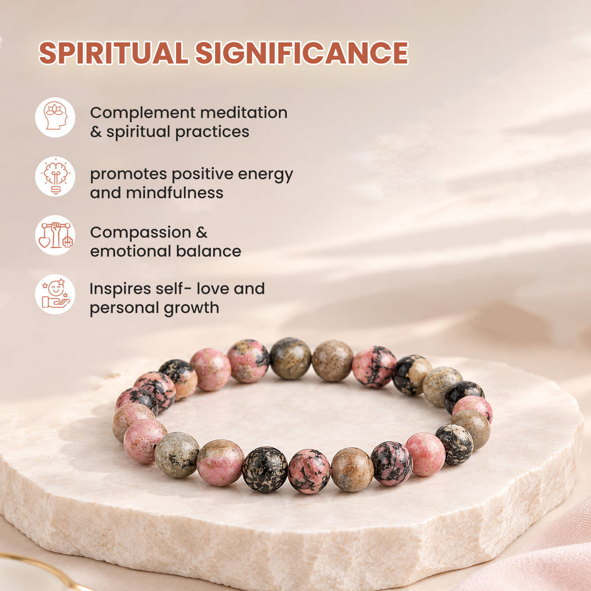 Rhodonite New Crystal Bracelet
