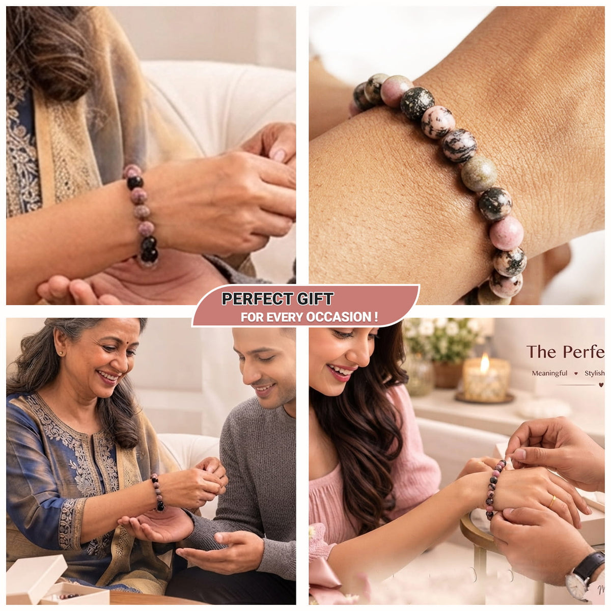 Rhodonite New Crystal Bracelet