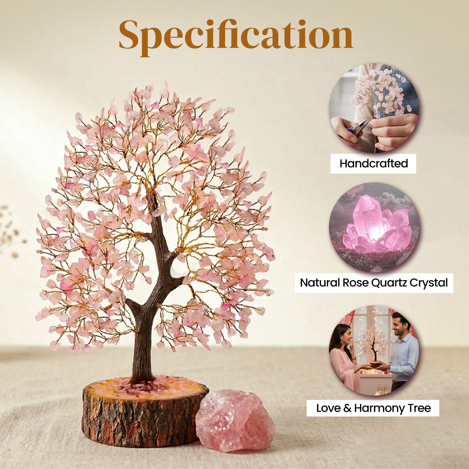 Rose Quartz Crystal Tree