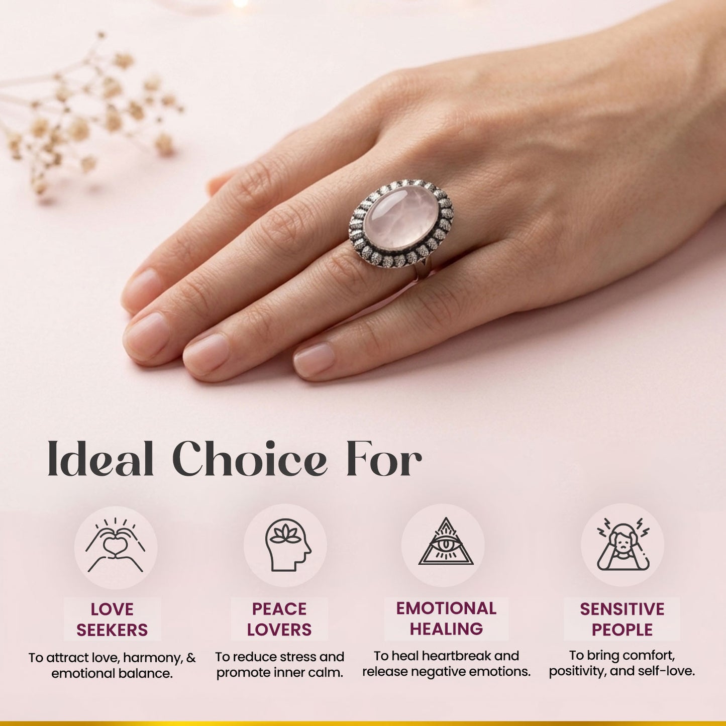 Rose Quartz Rings
