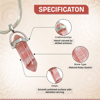 Ruby Quartz Crystal Candle Pendant