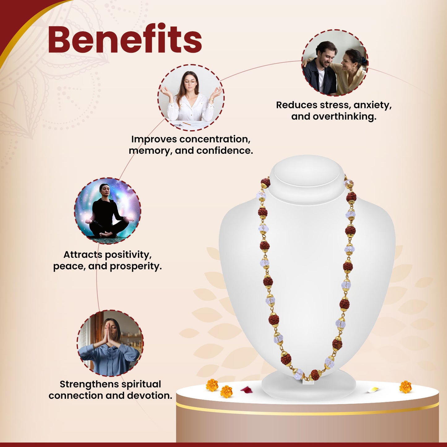 Original Rudraksha Sphatik Mala