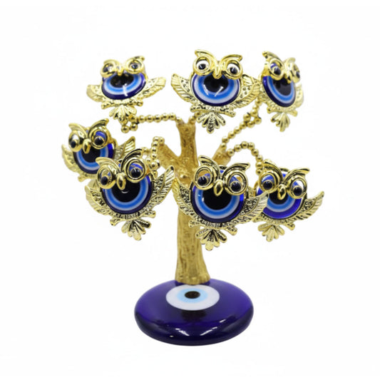 7 Golden Owl Evil Eye Tree