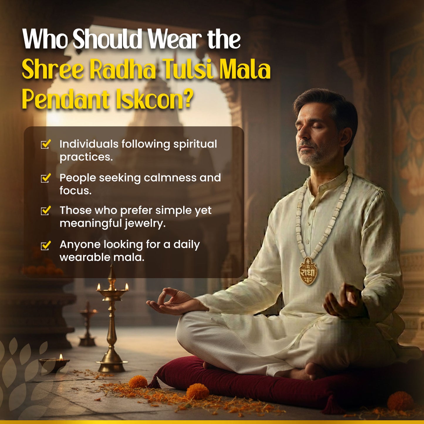 Shree Radha Tulsi Mala Pendant Iskcon