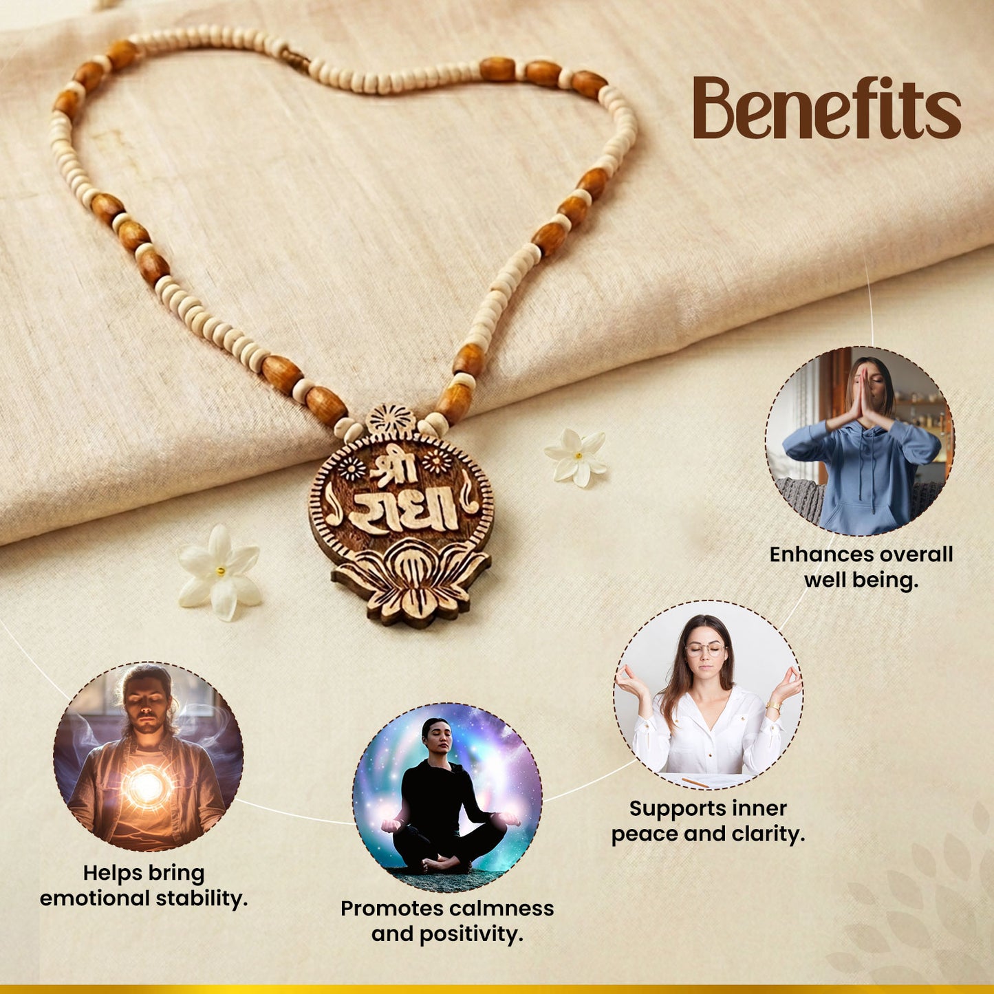 Shree Radha Tulsi Mala Pendant Blessing of Radha Rani