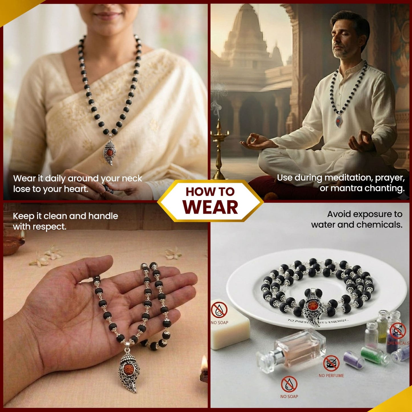Silver Plated Shiv Shankh Karungali Mala