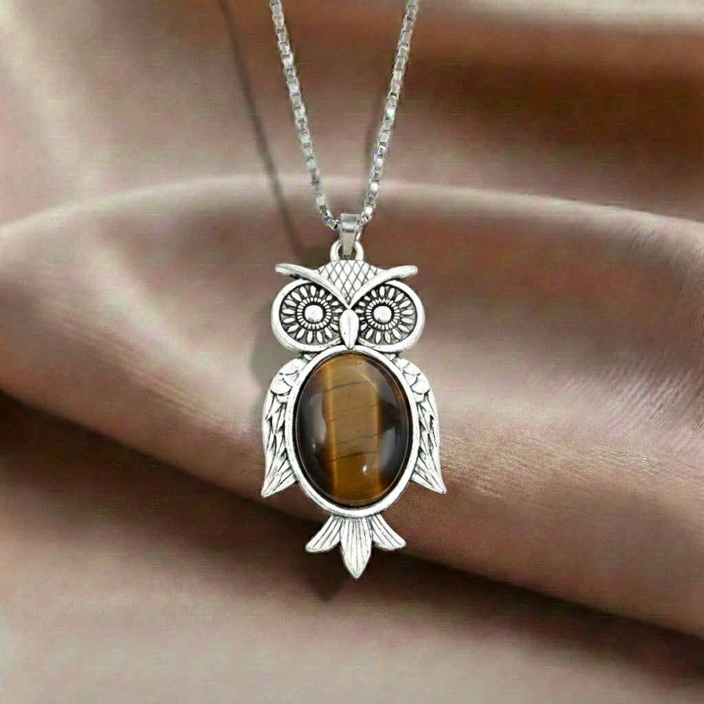 Tiger Eye Owl Pendant Small