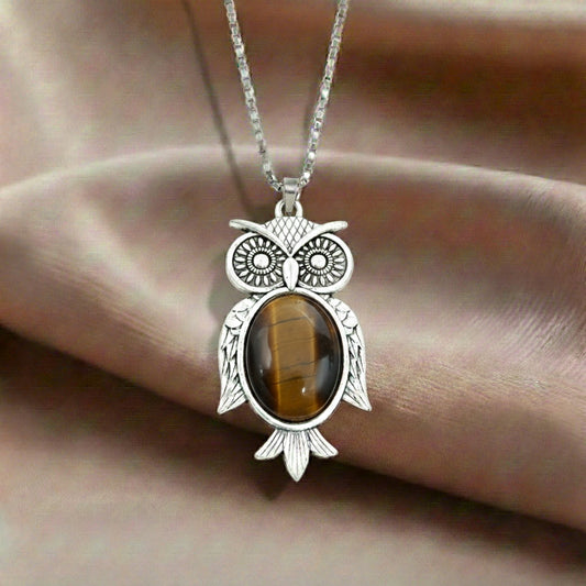 Tiger Eye Owl Pendant (Small)