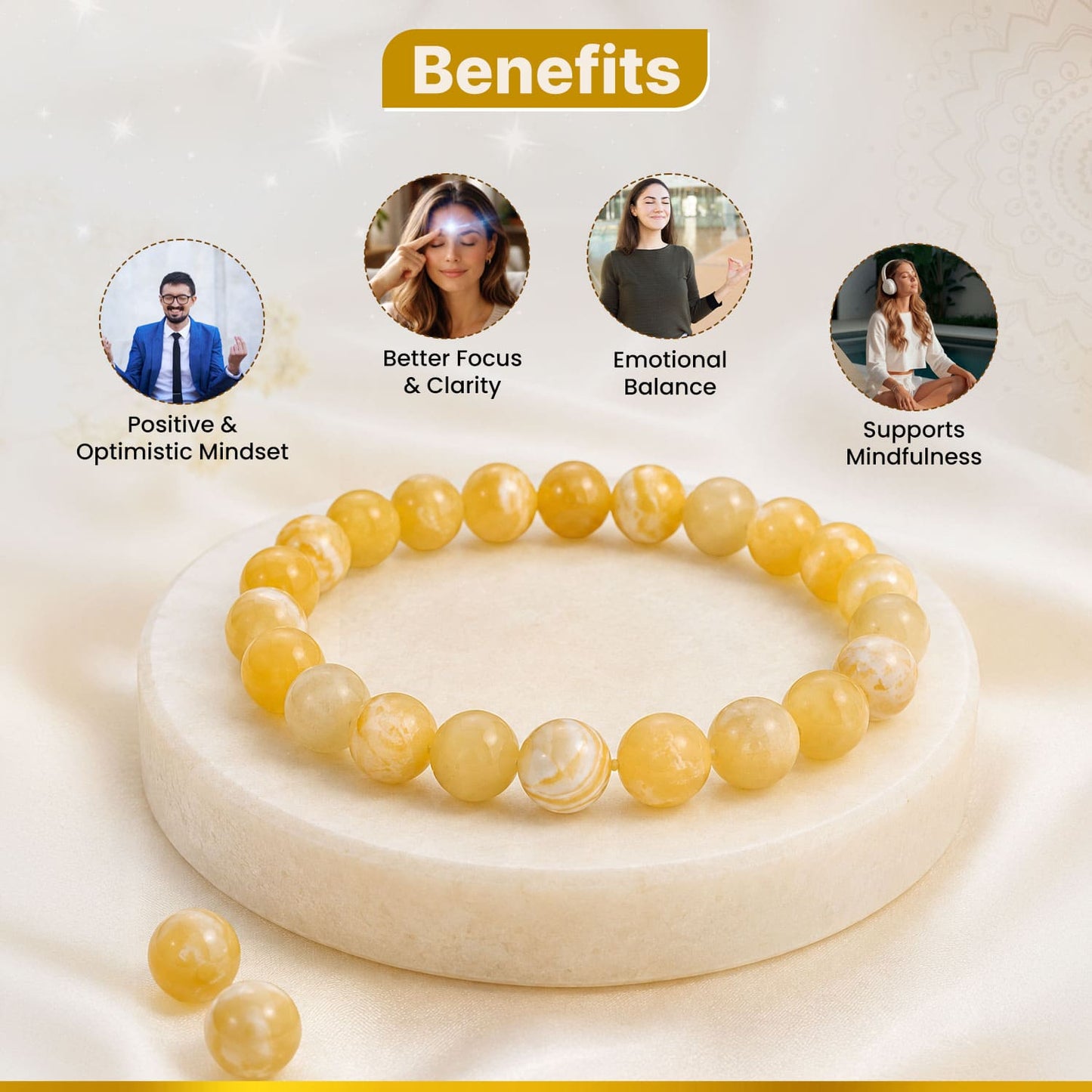 Yellow Calcite Crystal Bracelet