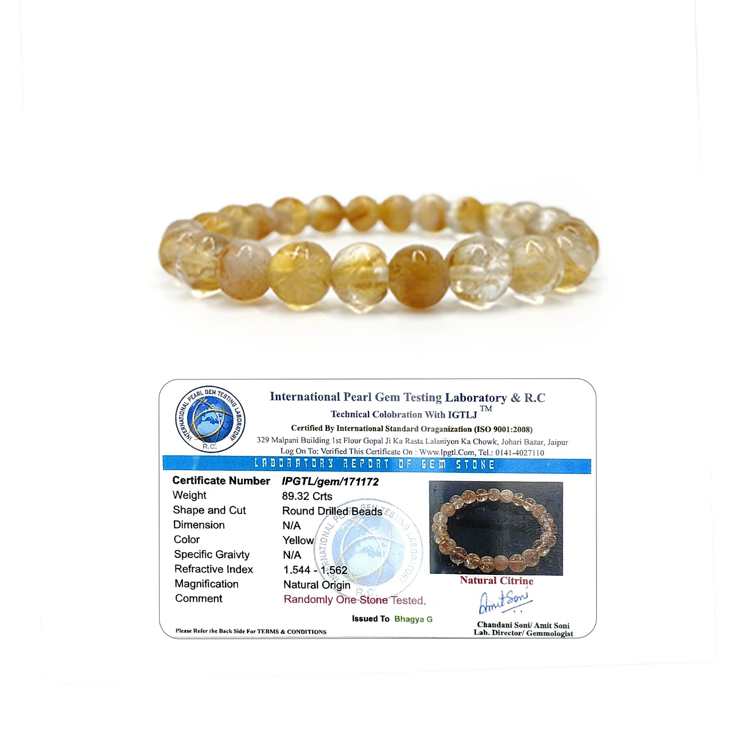 BhagyaG Citrine Bracelet