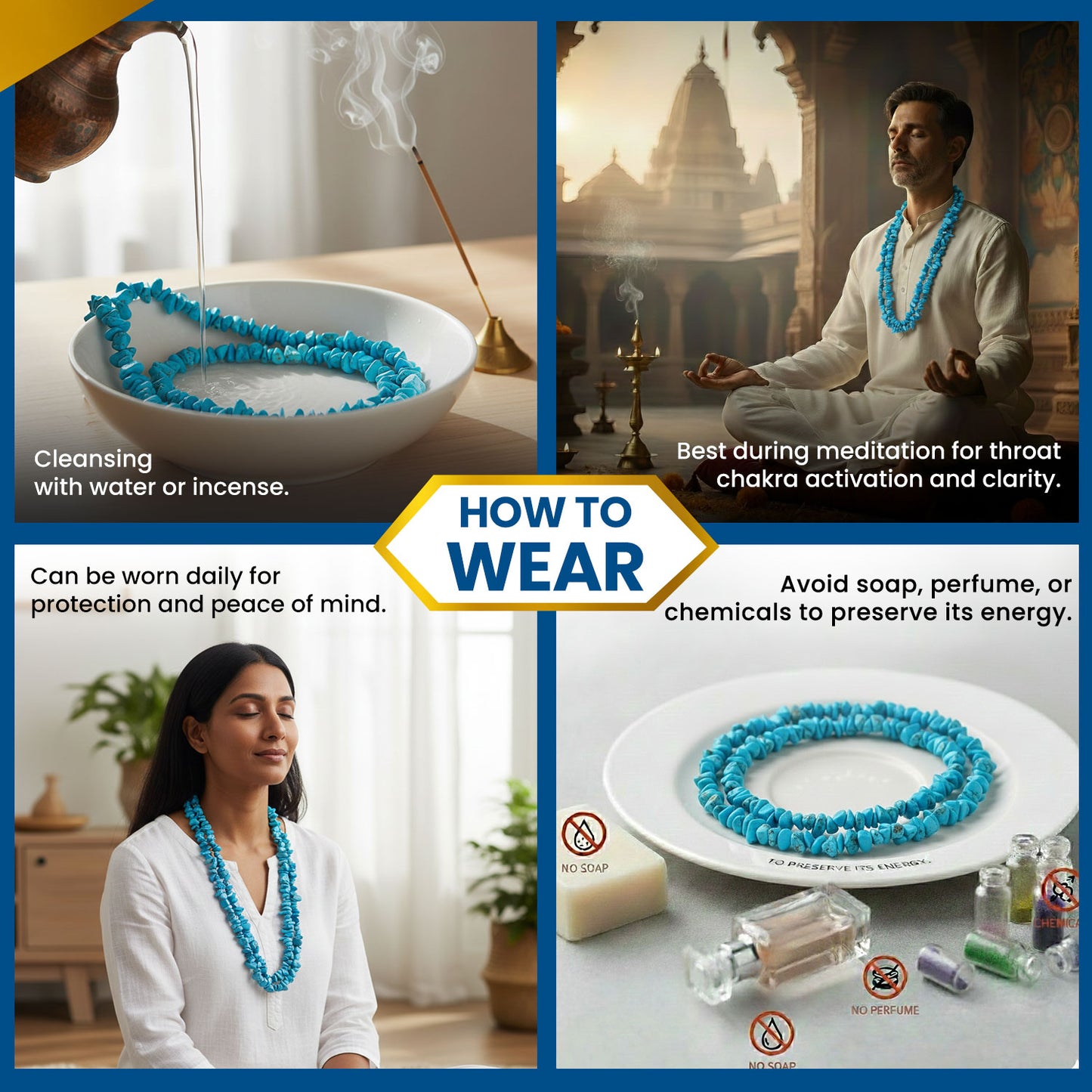 How To Wear Firoza Chips Mala