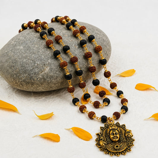 Golden Kartike Rudraksha Karungali Mala