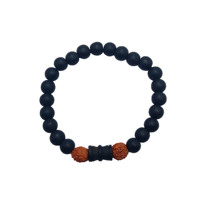Karungali Rudraksha Damru Bracelet