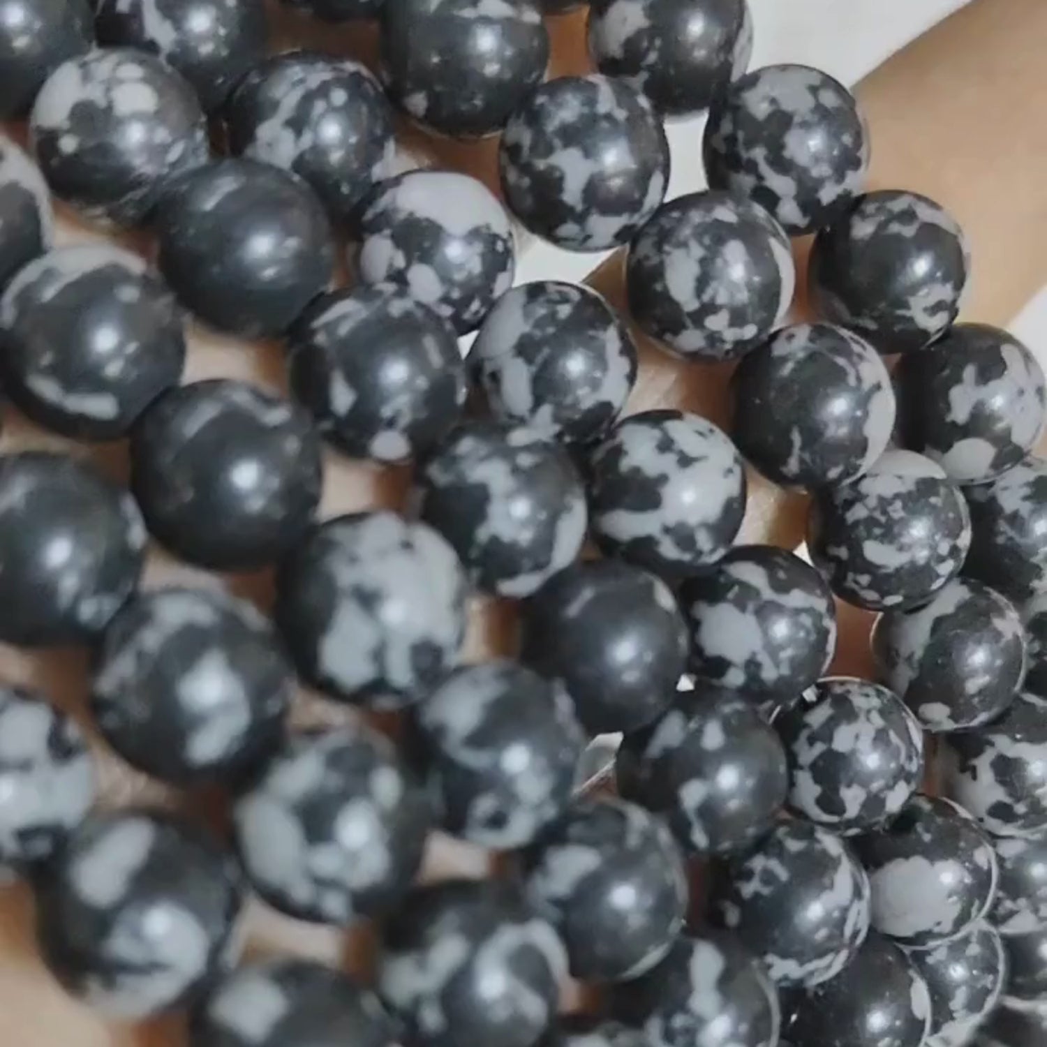 Snowflake Obsidian Mala
